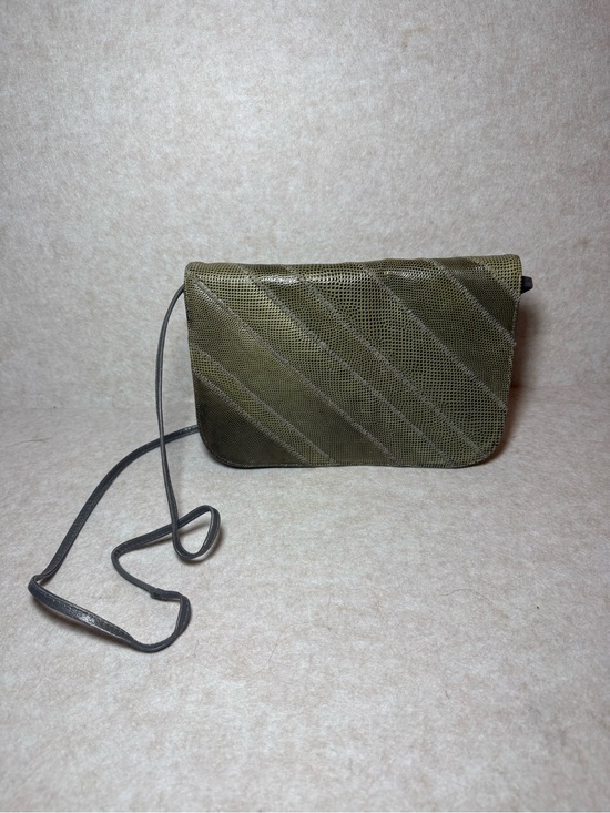 Bags by Varon Vintage Green Snakeskin Leather Envelope Clutch Shoulder Bag